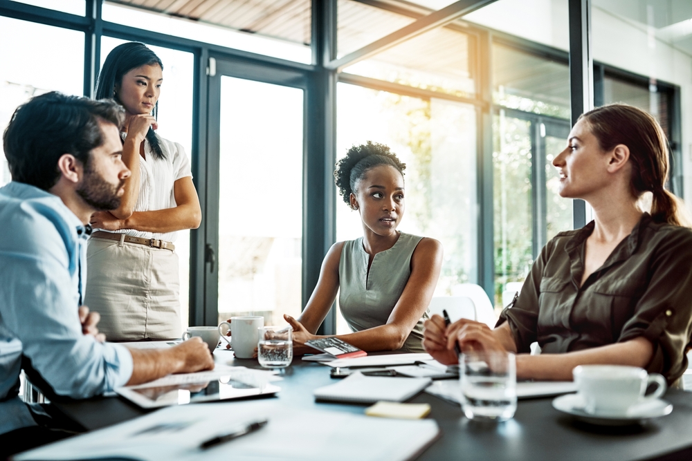 Discussion,,Collaboration,And,Corporate,People,By,Desk,With,Support,For
