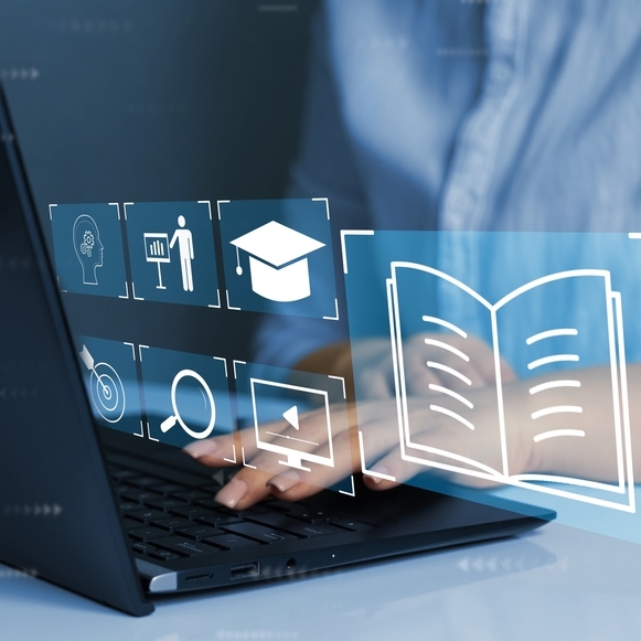 E-learning,Education,,Internet,Lessons,And,Online,Webinar.,Person,Who,Attends